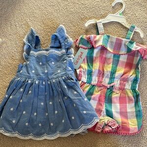 Baby girl dress and romper 18m